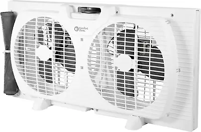 9-Inch Twin Window Fan 3 Speed & Thermostat Reversible Duo Turbo Cooling • $57.44