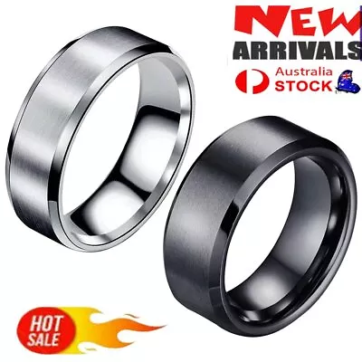 Women Men Titanium Stainless Steel Engagement Wedding Finger Ring Band XMAS GIKJ • $7.98