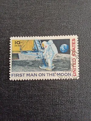 USA. Stamp. 1969. 10c Used First Man On The Moon. Sg A1367a • £1.50