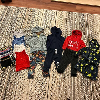 Boys Hoodies Dressing Gown Vests Pants Blue Zoo Bundle 18-24 Months 1.5-2 Years • £10