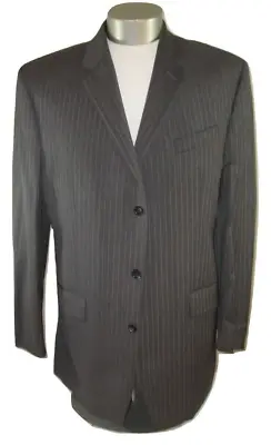 $24.99 • Buy Anne Klein Sport Coat Mens Size 44L Gray Wool Pinstriped Blazer Jacket Lined