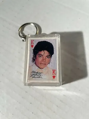 Vintage 1980s Michael Jackson 2'' Inch Mini Playing Cards Keychain (Complete) • $7.24
