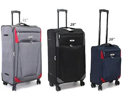 X Large Suitcase Medium Cabin 8 Wheel Luggage Travel Cases Lightweight TSA LOCK • £29.99