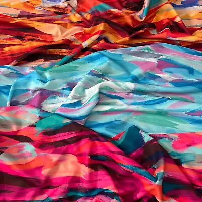 £7.59 • Buy FS1082 Blissful Print On Jersey Heavy Scuba Knit Jersey Stretch Fabric Per Metre