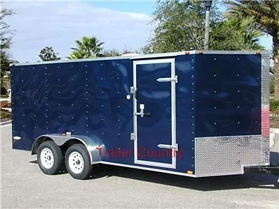 NEW 7x16 7 X 16 V-Nose Enclosed Cargo Trailer W/Ramp • $1173
