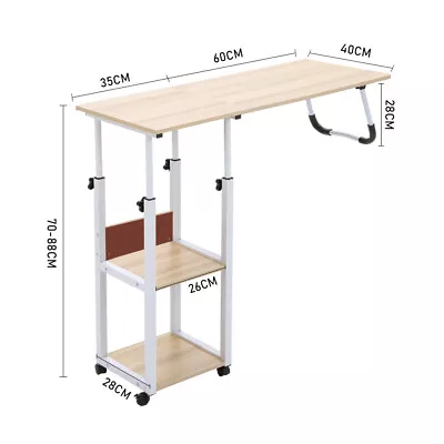 Adjustable Sofa Side Snack Table Coffee End Bedside Table Laptop Desk On Wheels • £31.95