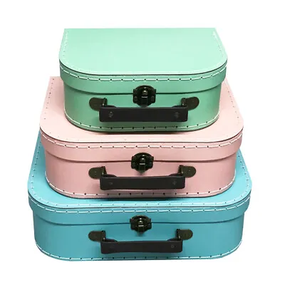 £8.99 • Buy Pastel Retro Storage Suitcases Boxes Decorative Suit Case Home Sass & Belle
