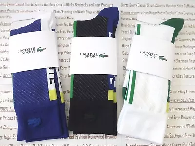 LACOSTE Sport Sock Mens 1pk Ass Blue Compression Zones Tennis UK 5.5-8 Socks NEW • £20.99