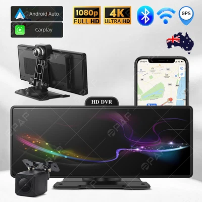 $155 • Buy 10.26  Touch Dash Cam Wireless CarPlay Android Auto GPS WIFI 4K UHD Car Recorder