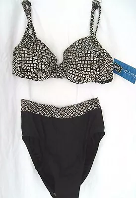 Bikini 2 Pc Swimsuit Underwire Sz 7/8 Padded Push Up NWT Monte Carlo Print   Y4 • $17