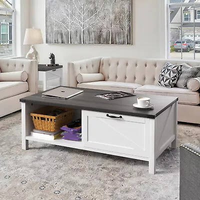 Modern Coffee Table With Storage Drawer And Open Storage Shelf For Living Room • $93.98