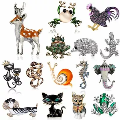£3.31 • Buy Fashion Crystal Deer Frog Cat Animal Brooch Pin Women Costume Jewellery Gifts
