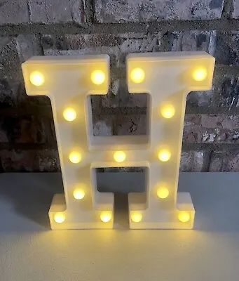Decorative LED Letter “H” Battery Powered Lighted Marquee Sign Wall Decor 9”Tall • £8.54