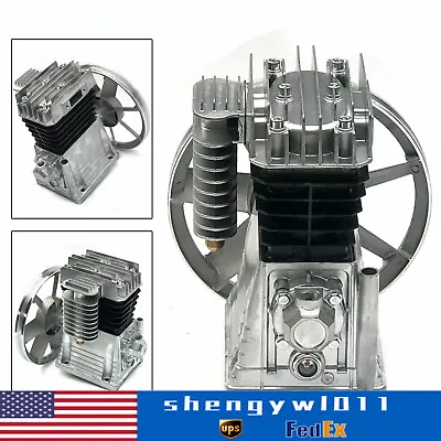 2HP Piston Air Compressor Pump Twin Cylinder Oil Lubricated Belt Drive Aluminum  • $128