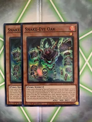 YuGiOh Age Of Overlord - 2x Snake-Eye Oak - AGOV-EN008 Super Rare • $3.25