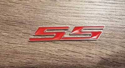 Chevrolet Camaro SS Red & Chrome Metal Badge Logo Chev • $11.95