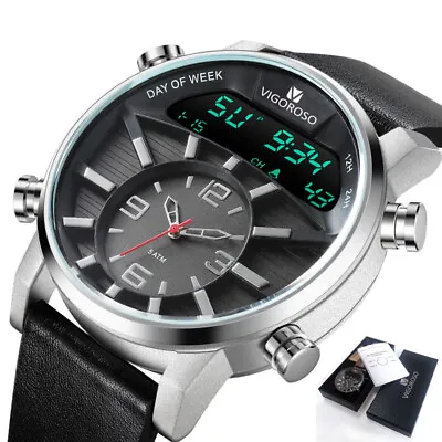 $32.99 • Buy Men's Waterproof Sport Military Army Watches Analogue Quartz Digital Wrist Watch