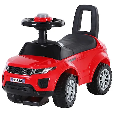 HOMCOM 3-in-1 Toddler Ride On Push Car Foot To Floor Slider Horn Steering Red • £35.95