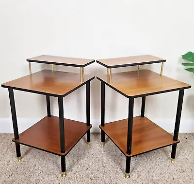 £95 • Buy Pair Of Mid Century Teak Bedside Tables 1960s Night Stands