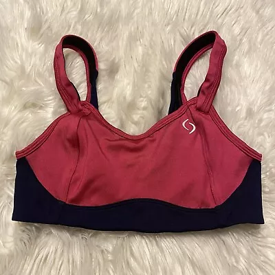 Brooks Moving Comfort Collection 32C Sports Bra Pink Blue Fiona Wireless 350064 • $21.99