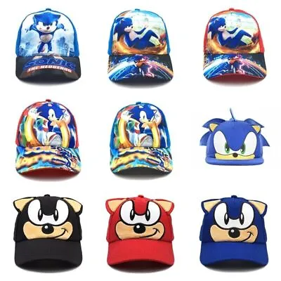 £14.39 • Buy Boys Girls Sonic The Hedgehog Adjustable Baseball Cap Sun Snapback Hat Kids Gift