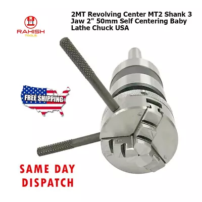 MT2 Shank 3 Jaw 2  50mm 2MT Revolving Center Self Centering Baby Lathe Chuck • $90.90