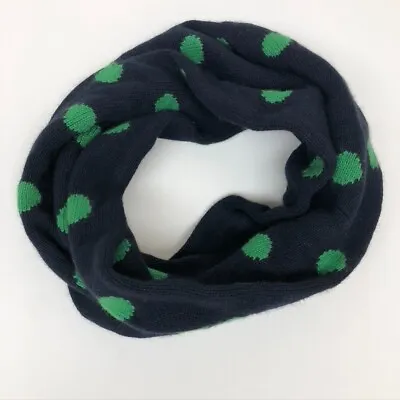 J Crew Scarf Cowl Scarf Blue Green Polka Dot Wool Knit Womens One Size • $24