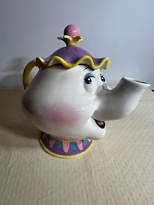 Vintage Disney Music Box Mrs Potts Teapot Beauty Beast Schmid 7.5  Ceramic • $49.99