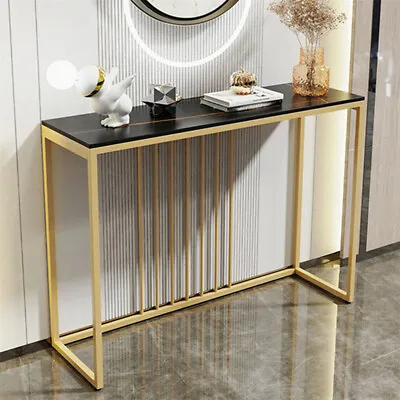 Modern Accent Console Table Marble Top Golden Frame Living Room Hallway Entrance • £76.95