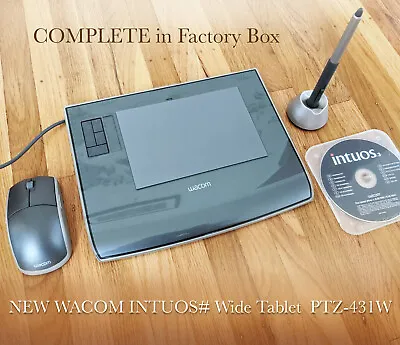 Wacom INTUOS3 4x6 Wide Small PTZ-431 TABLET Wireless Grip Pen + Mouse CD Adobe  • $139