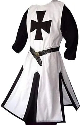 Ryannology Mens Crusader Costume Medieval Templar Renaissance Knight Warrior Tun • $79.73