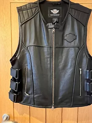 Harley Davidson Leather Waistcoat- Bought From H/D Dealership • £5.50