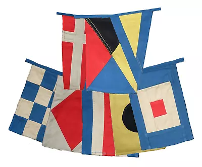 Nautical Signal Bunting 40 Flag Fully Sewn Cotton Aged & Vintage-Look Set • £130