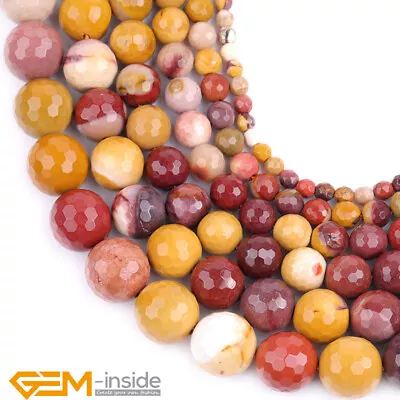 Natural Faceted Mookaite Jasper Gemstone Round Loose Beads Strand 15  4/6/8/10mm • $4.26