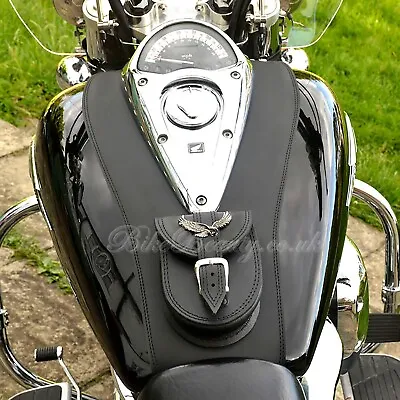 (Sp) HONDA SHADOW VTX 1300 LEATHER TANK Pad Panel Cover Pad Strap Chap Bra Bib • $127.55