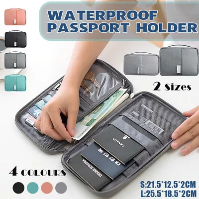 $13.66 • Buy Waterproof Passport Holder Travel Document Wallet RFID Bag Family Case Organizer