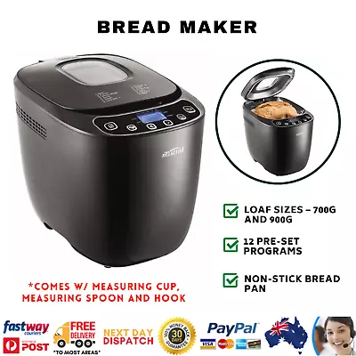 Bread Maker Machine Automatic Bakehouse Oven Breadmaker Loaf Dough Mixer Knead • $107.83