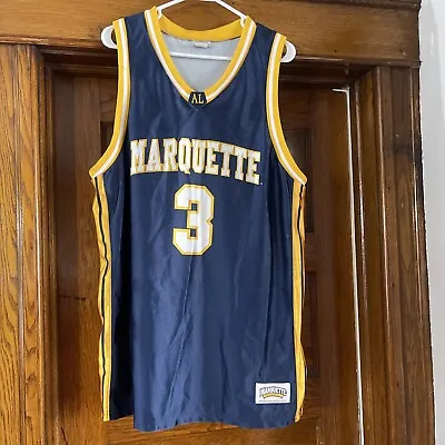 Vintage Dwyane Wade XL Marquette Basketball Jersey #3 • $50