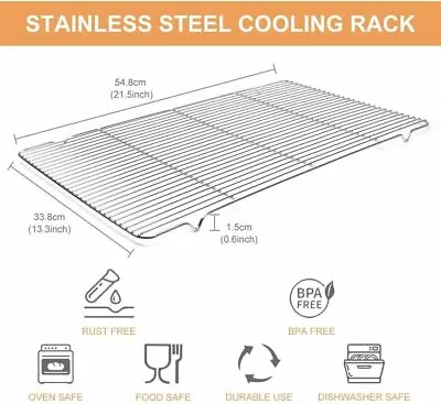 Stainless Steel Baking & Cooling Wire Rack Jelly Roll Cookie Sheet Oven Pan • $16.99