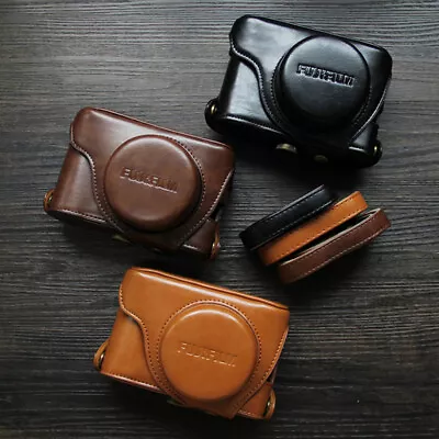 PU Leather Camera Case Cover+Shoulder Strap For Fujifilm X100F X100T X100S X100 • $19.79