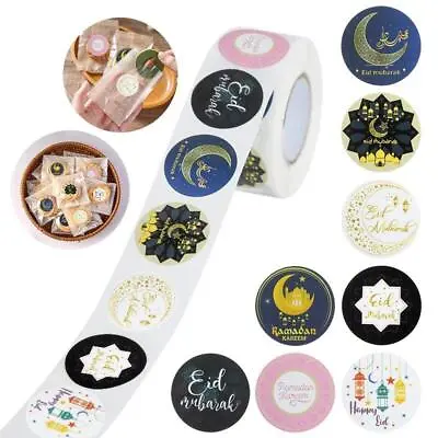 500pcs Eid Mubarak Stickers Gift Bag Candy Box Seal Lables Ramadan Kareem Paper • $4.51