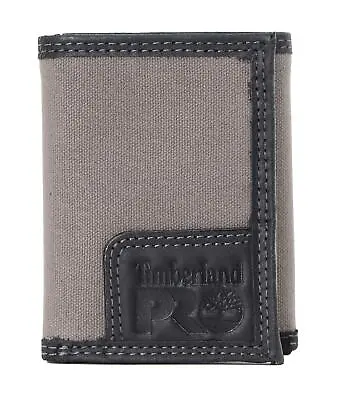 Timberland PRO Men's Canvas Leather RFID Trifold Wallet With Zip Pocket • $19.99