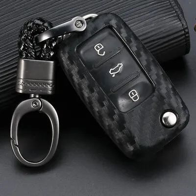 $9.99 • Buy Carbon Fiber Pattern Style Key Fob Cover For Volkswagen Golf GTI Jetta Polo