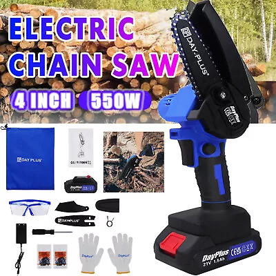 21V Cordless Chainsaw Electric Saw Trees Pruning Gardening Trimming Wood Cutting • $11.28