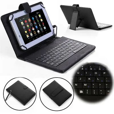 Universal Leather Case Cover W/ Wireless Keyboard For Android Tablet 7 -8  • $13.05