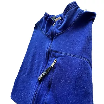 Patagonia Fleece Regulator R1 Polartec 1/4 Zip Waffle Mens XL Blue Vintage USA • $54.88