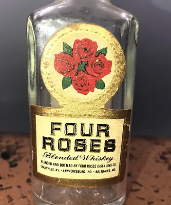 Vintage Nip Four Roses Mini Whiskey Bottle Empty Liquor Mini • $25