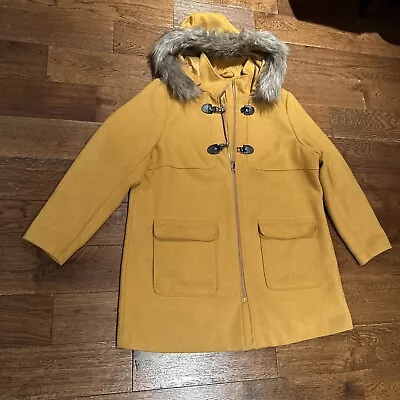M&S Women’s Duffel Coat Size 20 Mustard Yellow Zipped Pockets  • £5