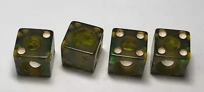 4 Vintage 5/8” Apple Green Bakelite Pre Drilled Stud Dice • $13