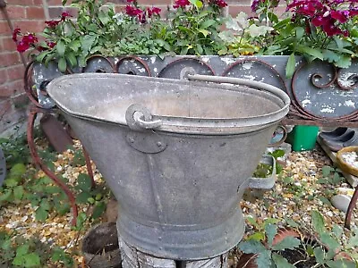 £12.75 • Buy Vintage Galvanised Coal Scuttle Bucket Garden Planter Two Handles